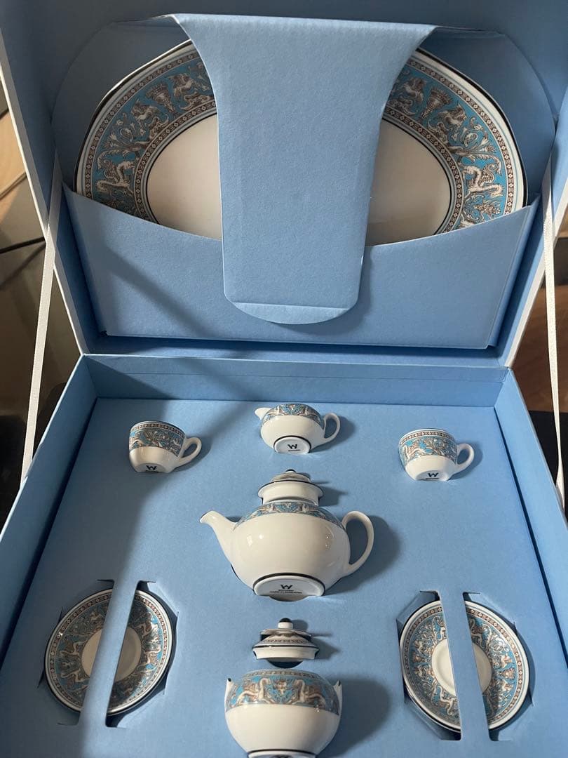 ウェッジウッド フロレンティン ターコイズ ミニチュアセット 箱付き