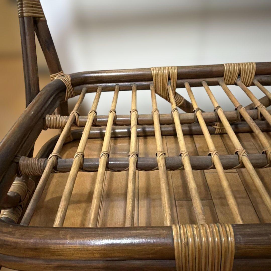 ヴィンテージラタンガラステーブル