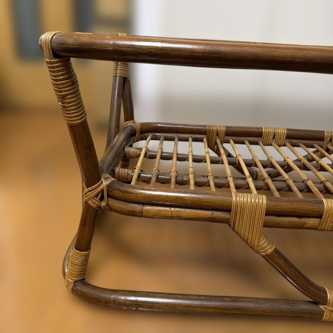 ヴィンテージラタンガラステーブル