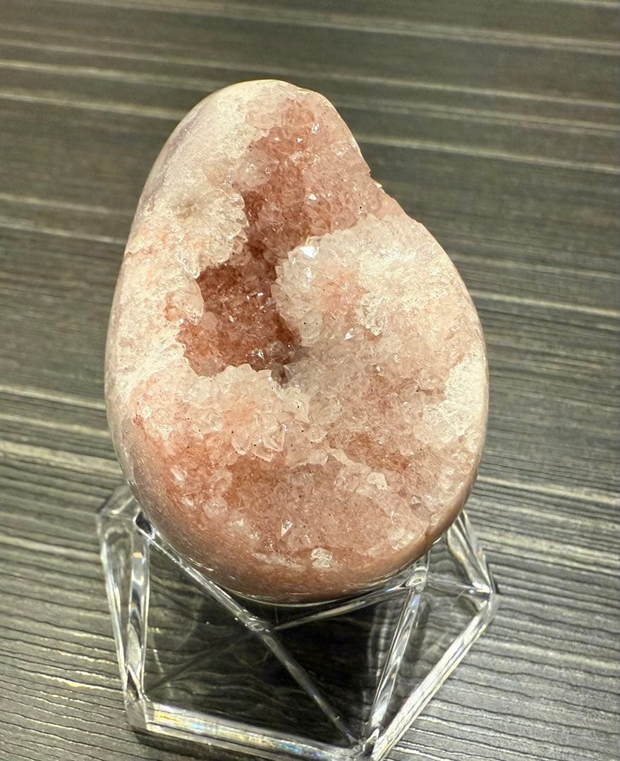 ピンクアメジスト 卵 ② 台座付き エッグ クラスター ドーム 桜瑪瑙 天然石