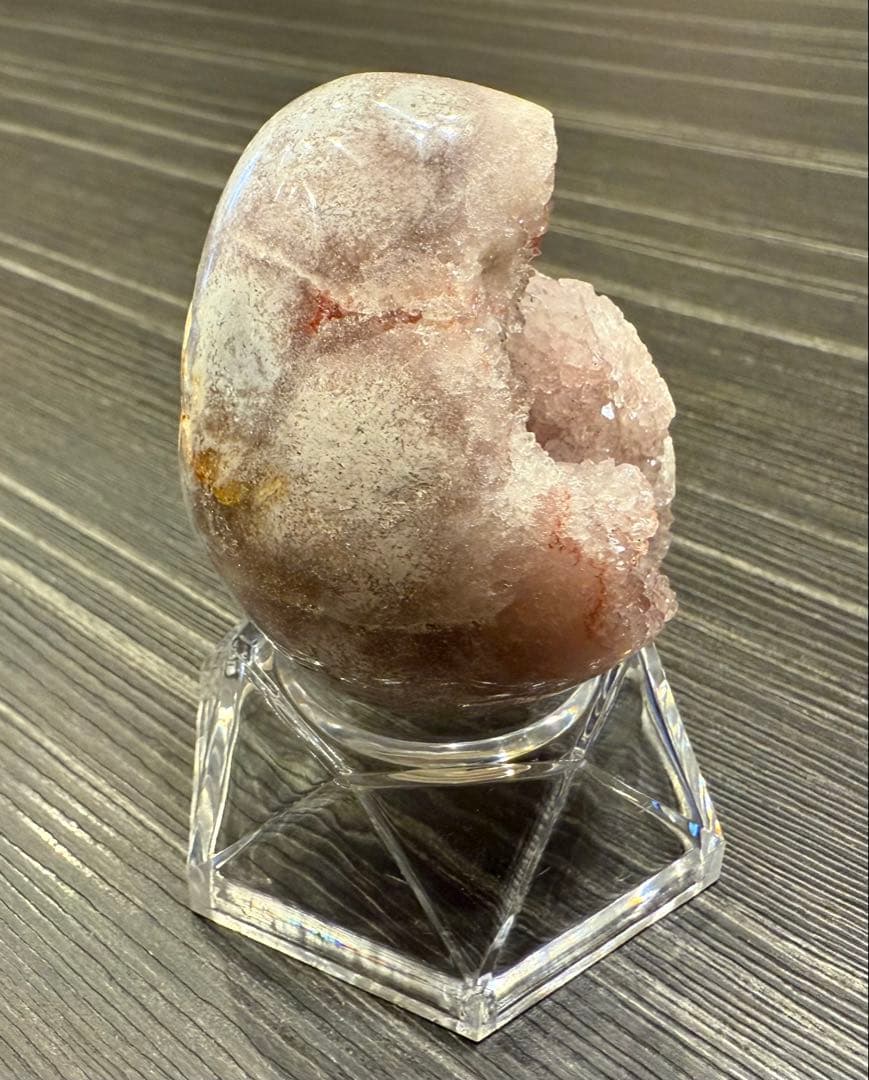 ピンクアメジスト 卵 ② 台座付き エッグ クラスター ドーム 桜瑪瑙 天然石