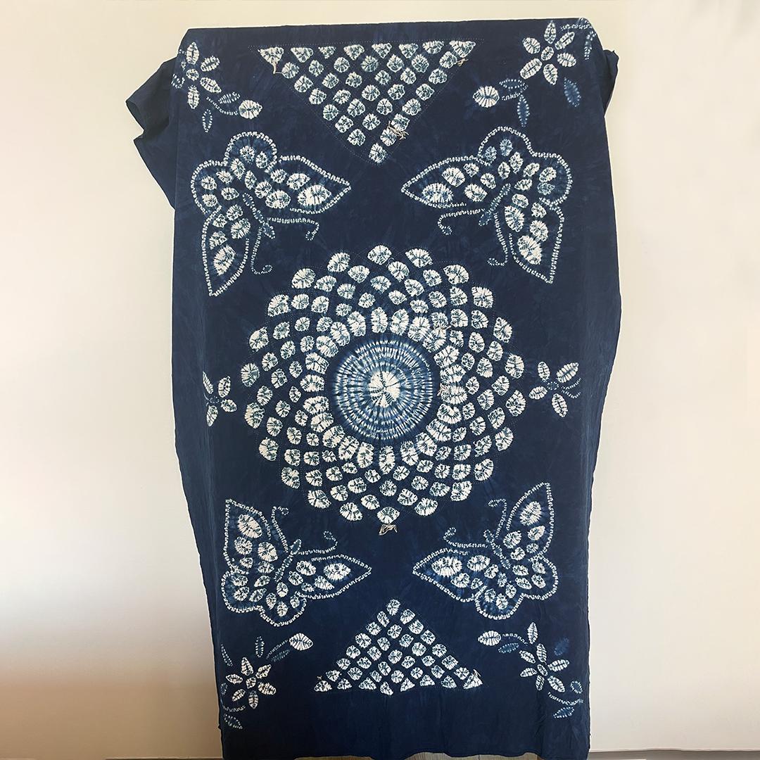 手染め 藍染 布 生地 手絞り 一点物 インテリア 雑貨用 テーブルクロス