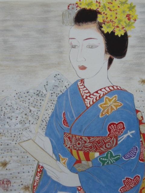 加藤登美子、【autumn in jJapan】、新品高級額 額装付