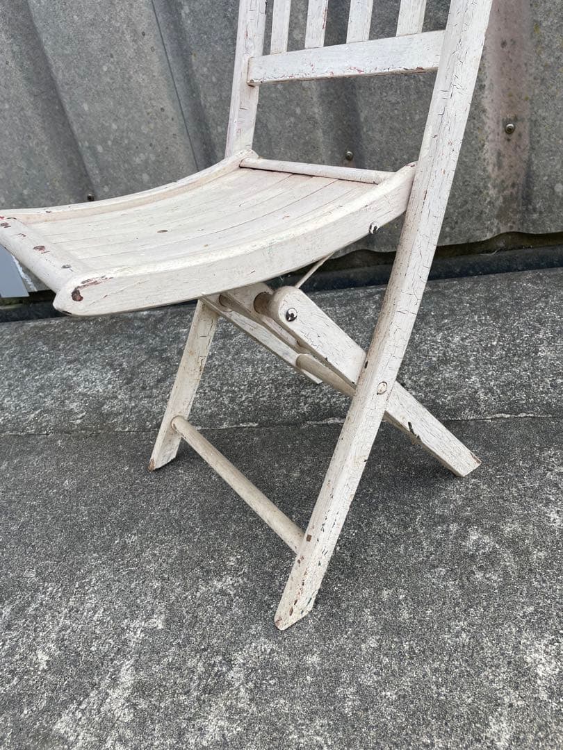 ビンテージ/フォールディングチェア/チェア/椅子/ナチュラルカラー/ホワイト