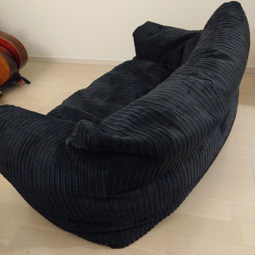 ジョセフィンソファビーズクッション - クラシックコーデュロイブラック