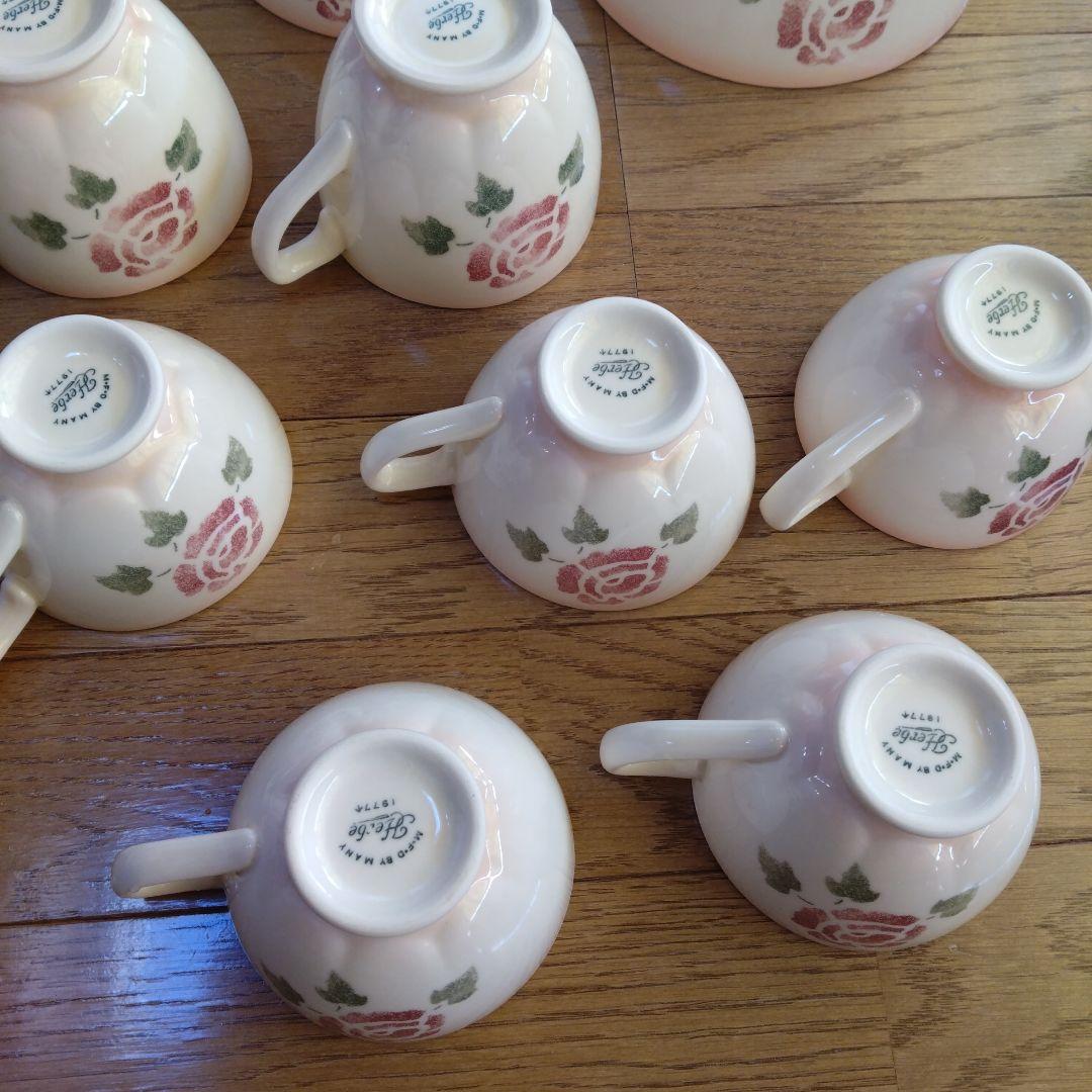 マニー ピンクローズシリーズ バラの花柄陶器食器セット