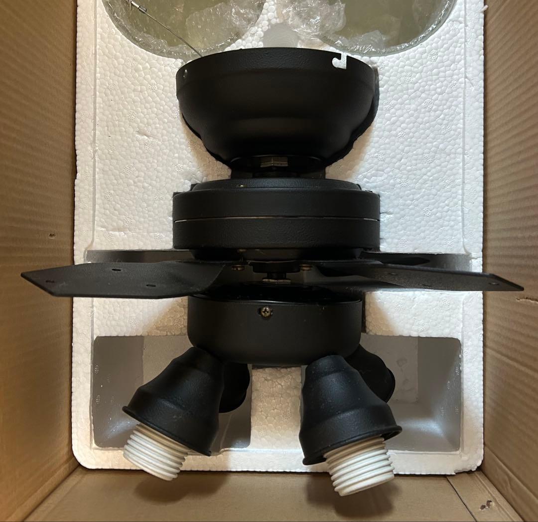 【LED電球付】シーリングファン　ウィンダブル　4灯　ダークウッド