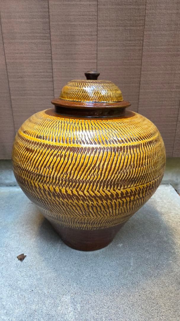 小鹿田焼 坂本浩二窯 大壺 民藝 飛びかんな