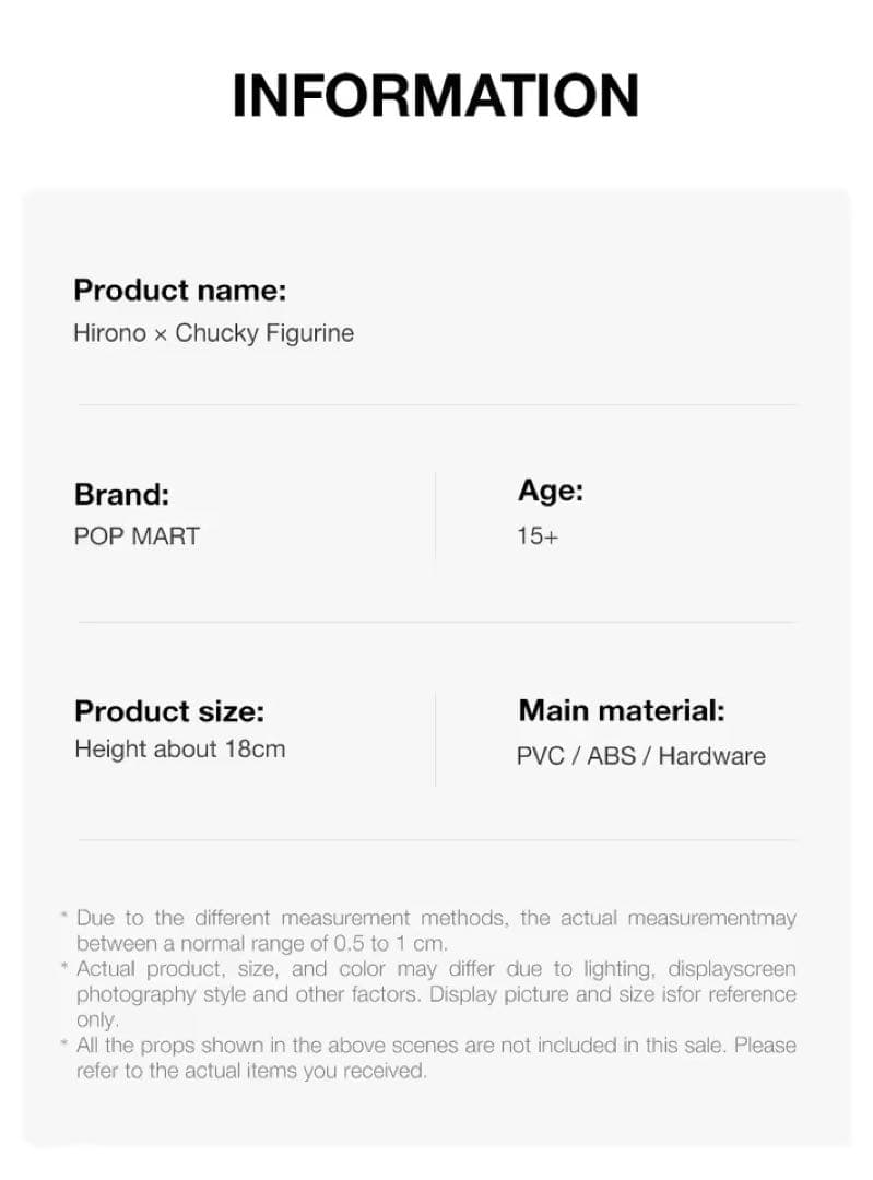海外限定】 hirono チャッキー フィギュア 約18cm - メルカリ