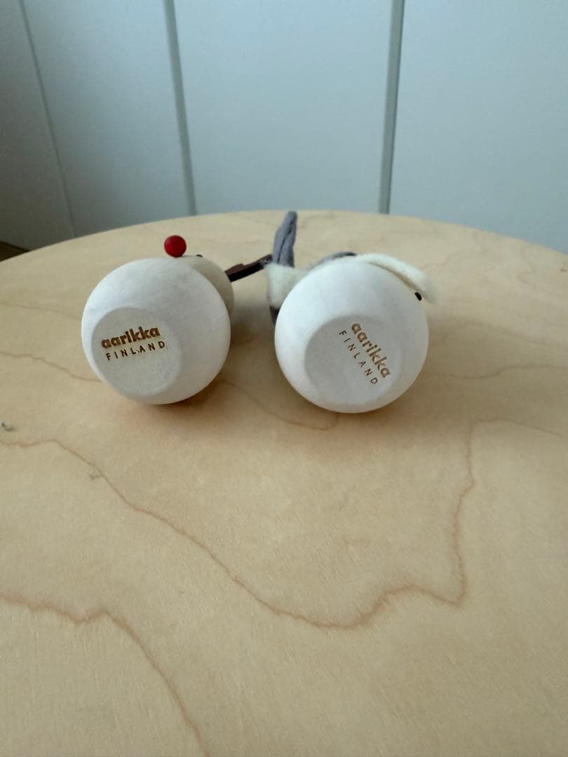 aarikka（アーリッカ）雪だるま＆トナカイ 木製オブジェ セット 北欧