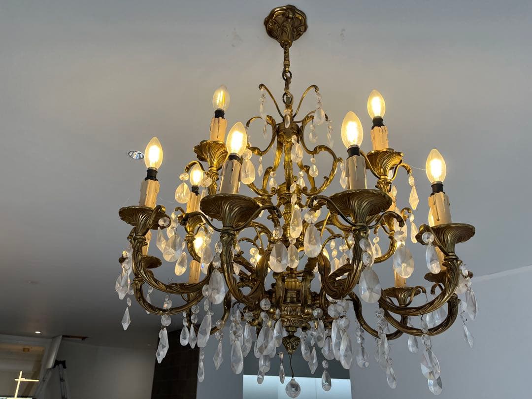 ヤマギワ　照明　オーストリア　1980　アンティーク　ビンテージ　シャンデリア