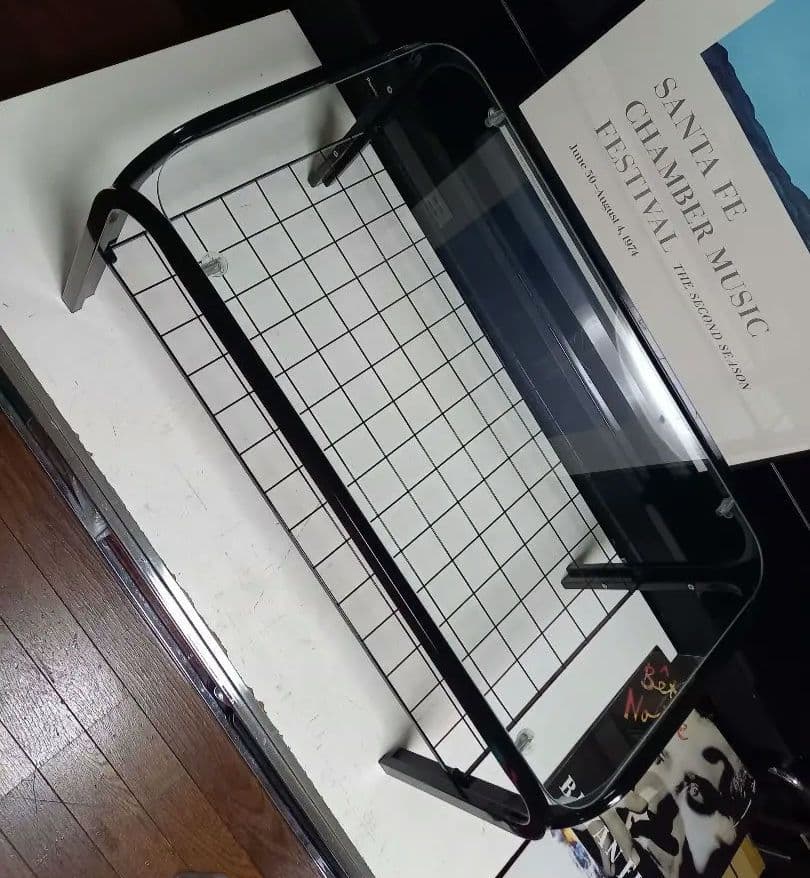 レア　1980's　ポストモダン　スペースエイジ　ワイヤーラック　ガラステーブル