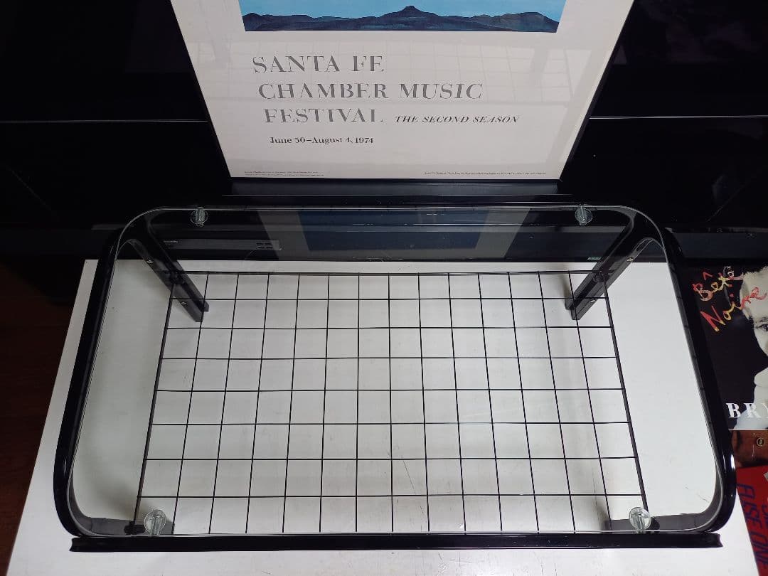 レア　1980's　ポストモダン　スペースエイジ　ワイヤーラック　ガラステーブル