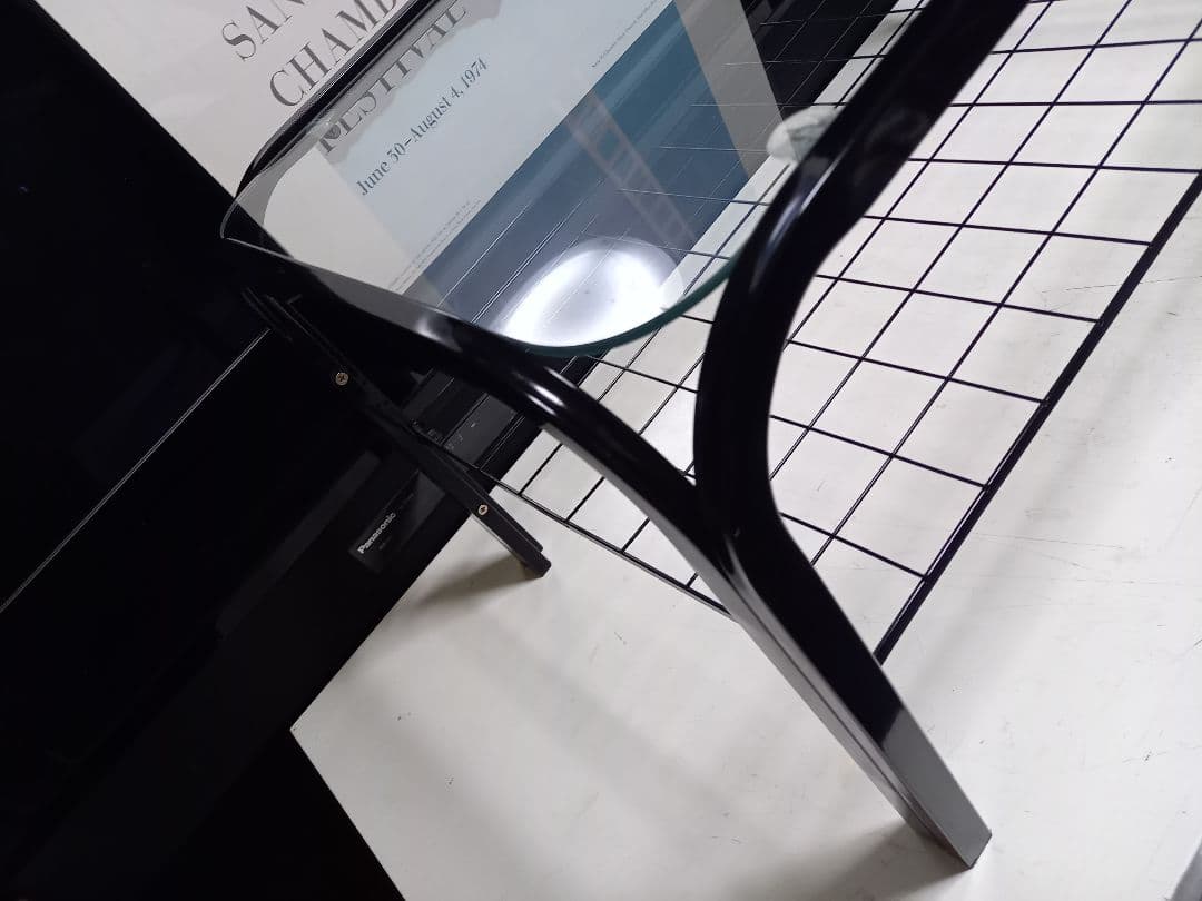 レア　1980's　ポストモダン　スペースエイジ　ワイヤーラック　ガラステーブル