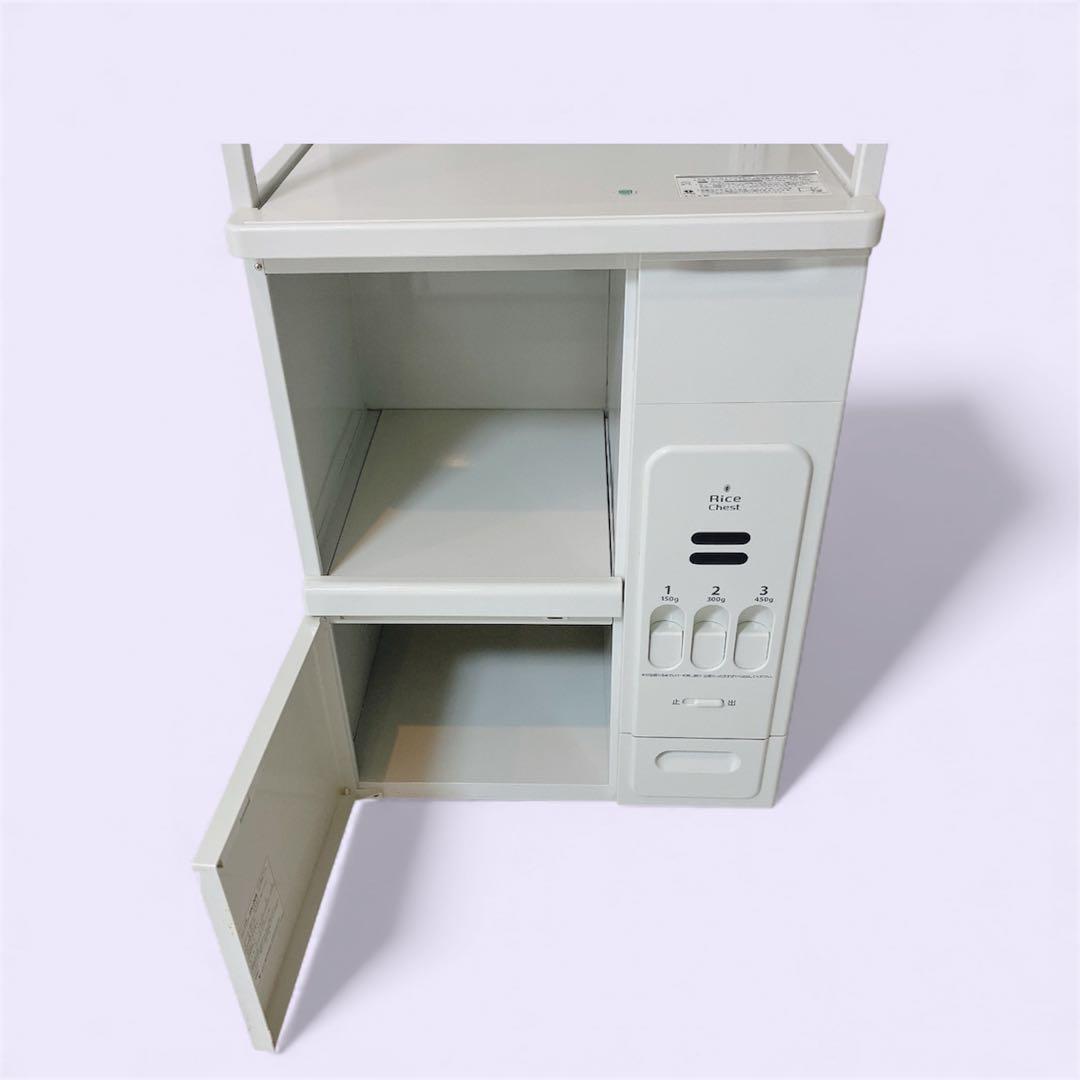 レンジ台 レンジボード 米びつ 12kg付 ホワイト 白 キッチンボード ラック