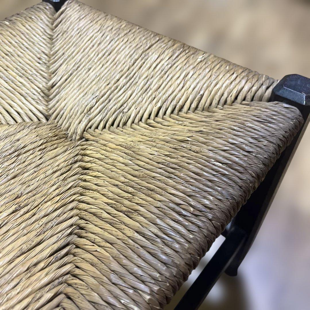 【松本民芸家具】ラッシスツール ◆ラッシ編み◇希少A