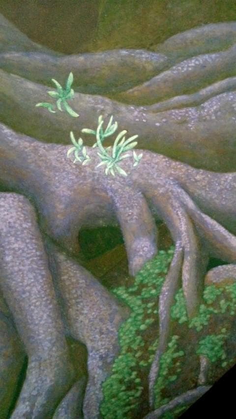 絵画　日本画　アルミ額付き　差し替え画　2枚付き