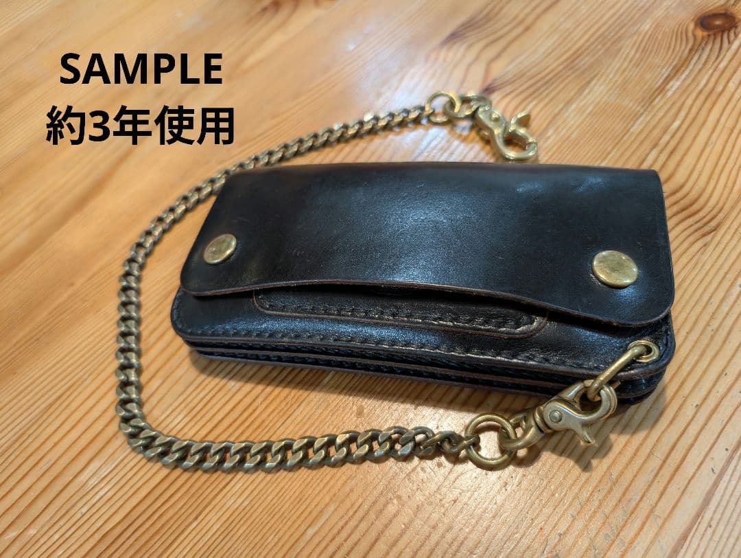 日本製　国産牛ヌメ革使用　トラッカーウォレット　\"DADDY\"