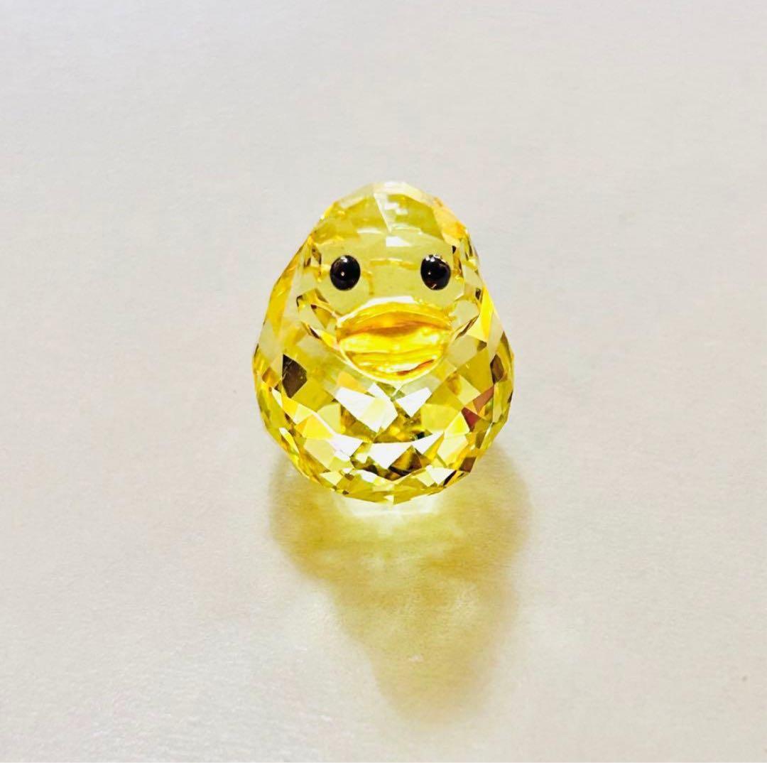 878【レアカラー黄色】金運UP⁈ハッピーダック／SWAROVSKIフィギュリン