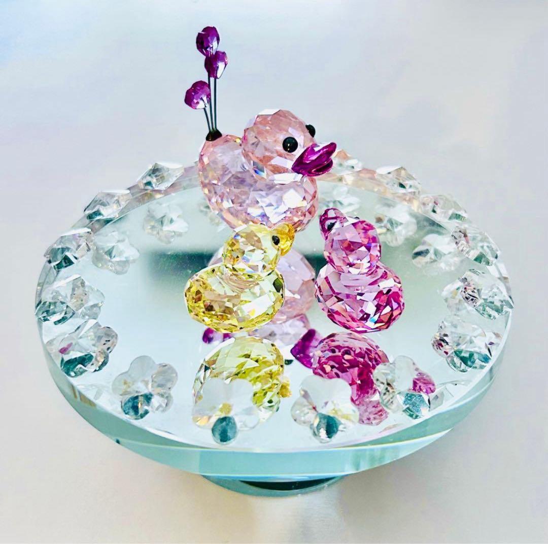 878【レアカラー黄色】金運UP⁈ハッピーダック／SWAROVSKIフィギュリン