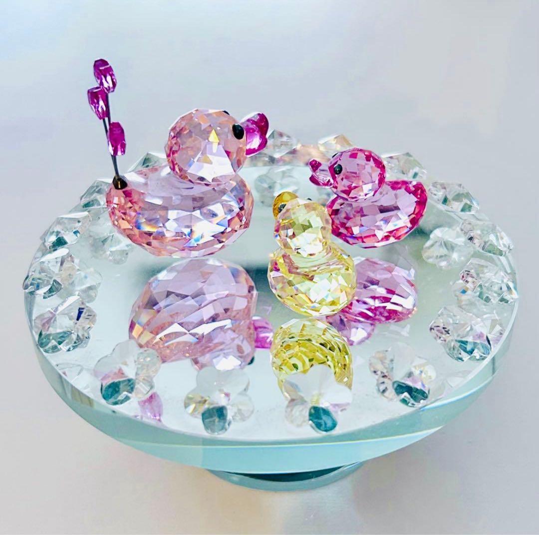 878【レアカラー黄色】金運UP⁈ハッピーダック／SWAROVSKIフィギュリン