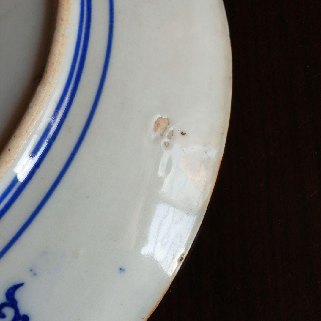 伊万里　染付ウィローパターン大皿　30.8cm　明治～大正期