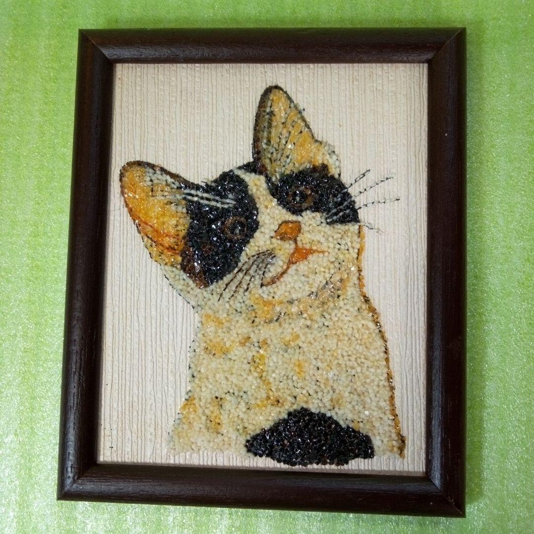 猫の額　ハチワレ　アート　インテリア　オブジェ　レア　希少