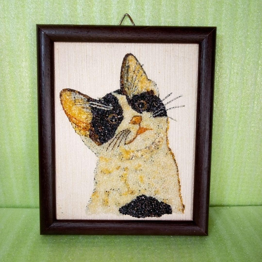 猫の額　ハチワレ　アート　インテリア　オブジェ　レア　希少