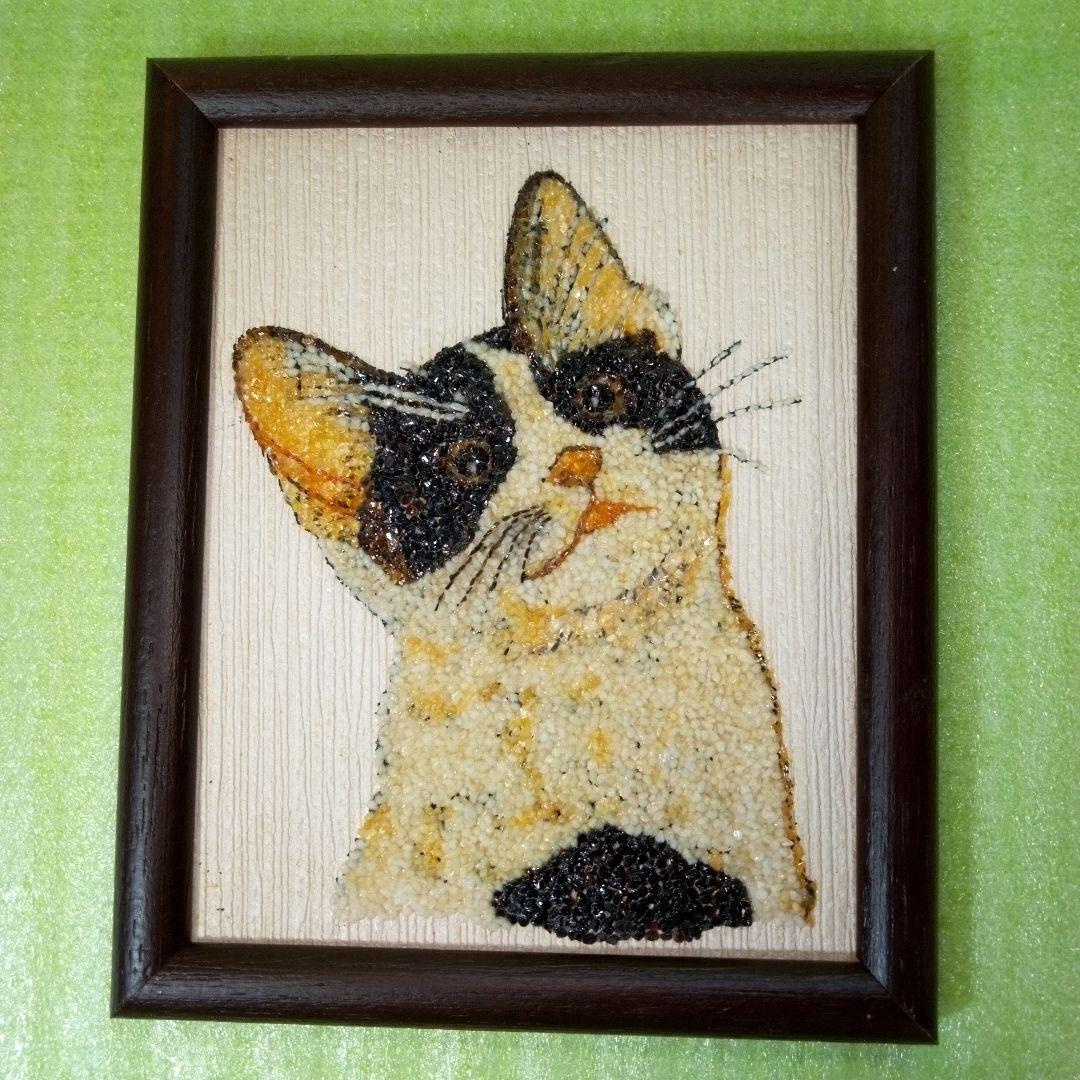 猫の額　ハチワレ　アート　インテリア　オブジェ　レア　希少