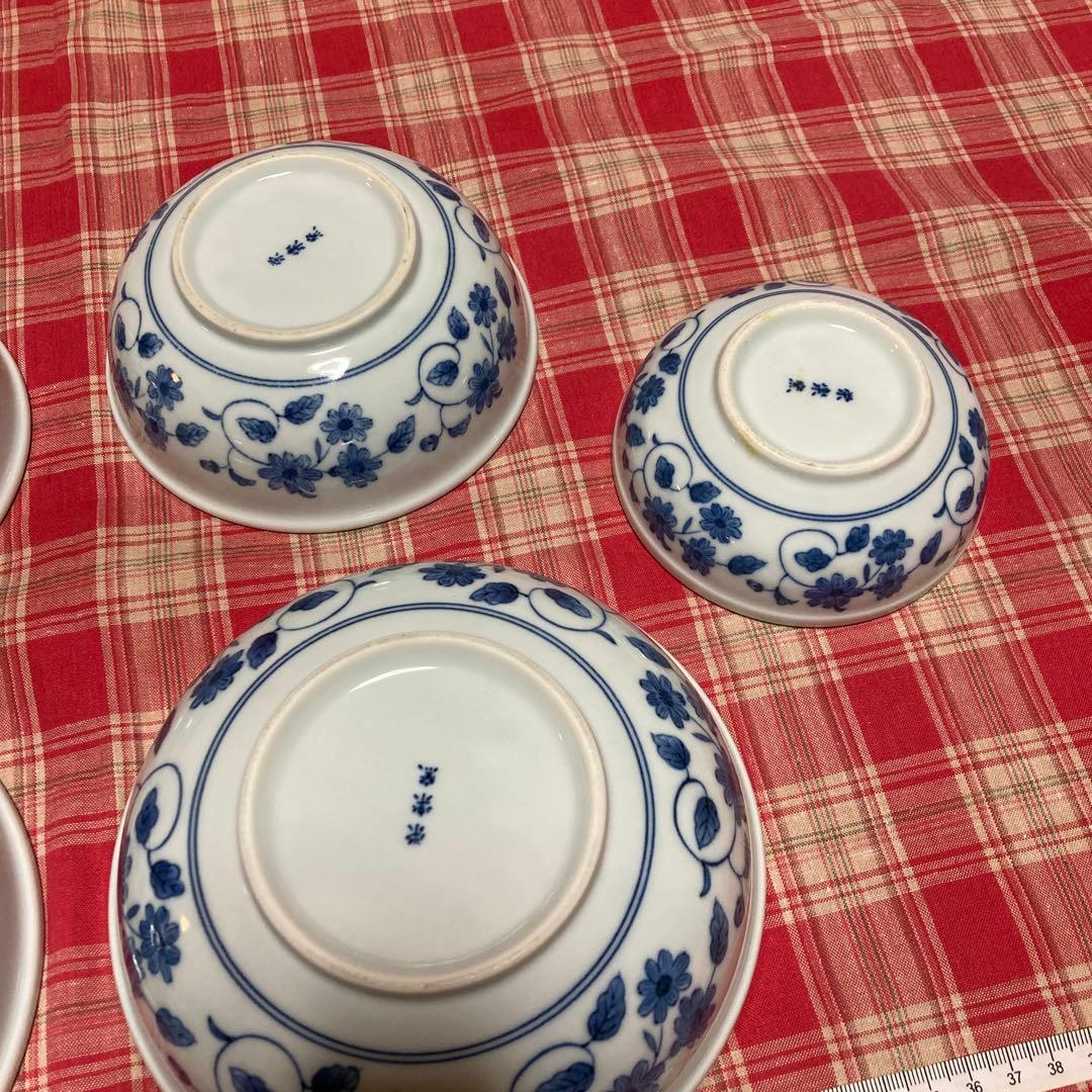 栄楽窯 青い花柄 陶器5個セット - メルカリ