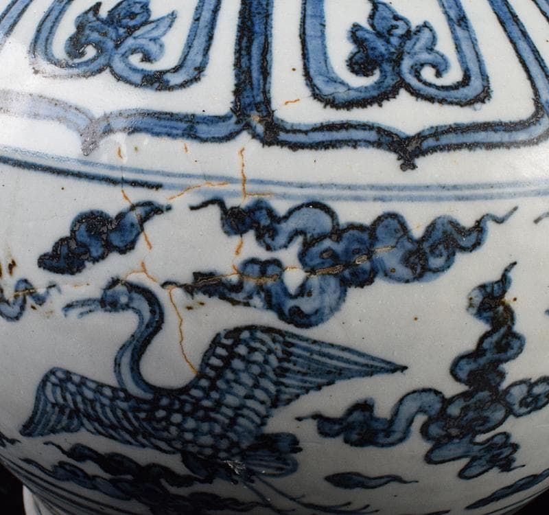 中国 青花 雲鶴文 壷 C 3743C - メルカリ