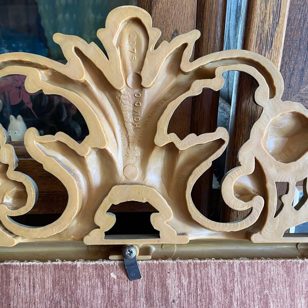 BIG60s～70s 豪華アメリカアンティーク薔薇デザインゴールドカラー鏡ミラー