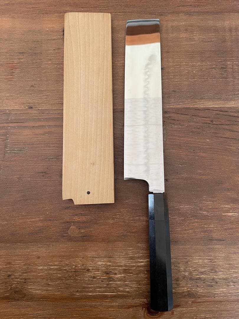 玄海正国 不動国行 東型薄刃包丁 八寸 水本焼 安来鋼 白紙2号