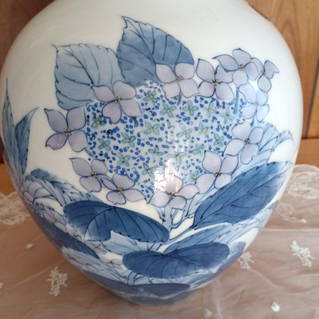 有田肥前焼 文右衛門作 染錦あじさい花瓶 - メルカリ