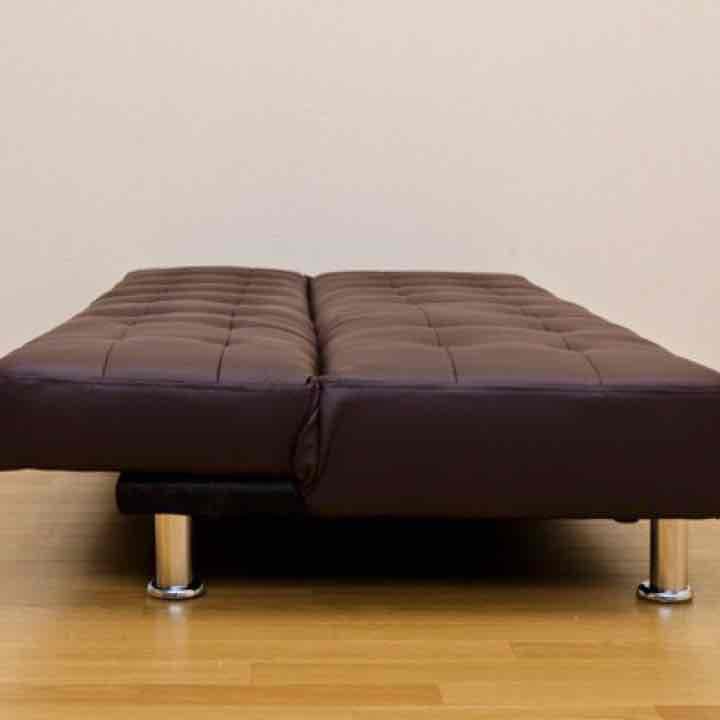 【新品コンパクトソファベッド/ブラウン】