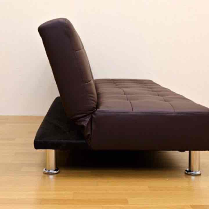 【新品コンパクトソファベッド/ブラウン】