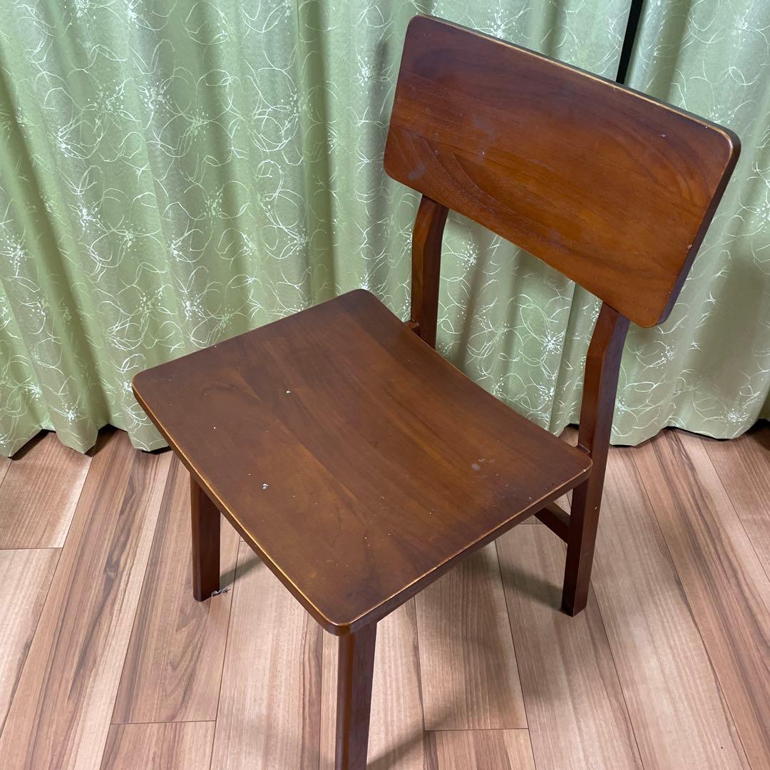 スキャンティーク　木製シンプルチェア ブラウン