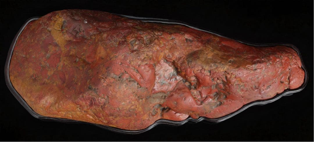 佐渡 赤玉石 在銘台座付 碧玉 赤石 鑑賞石 水石 飾石 天然石 11.9kg