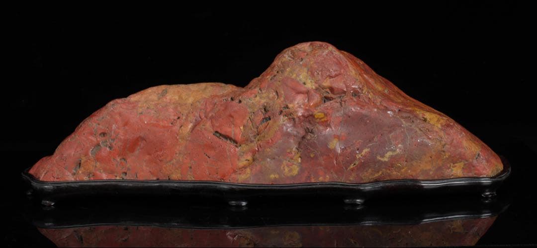 佐渡 赤玉石 在銘台座付 碧玉 赤石 鑑賞石 水石 飾石 天然石 11.9kg