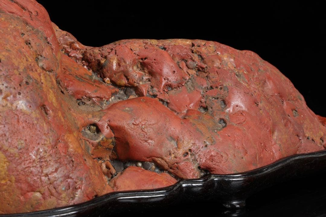 佐渡 赤玉石 在銘台座付 碧玉 赤石 鑑賞石 水石 飾石 天然石 11.9kg