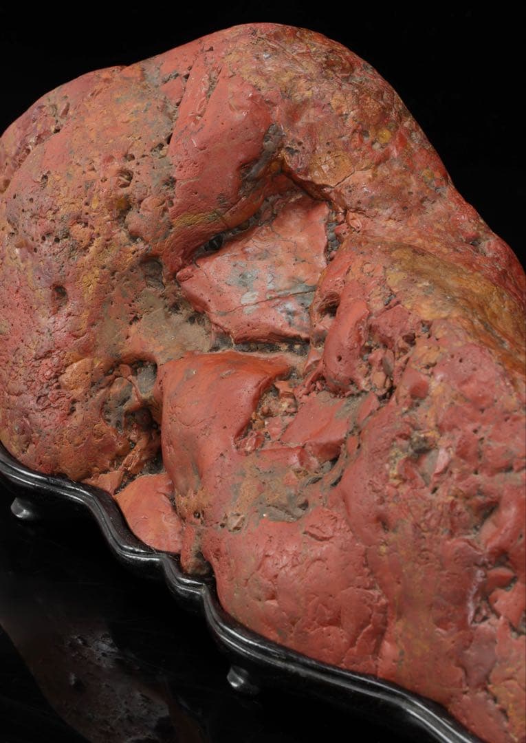 佐渡 赤玉石 在銘台座付 碧玉 赤石 鑑賞石 水石 飾石 天然石 11.9kg