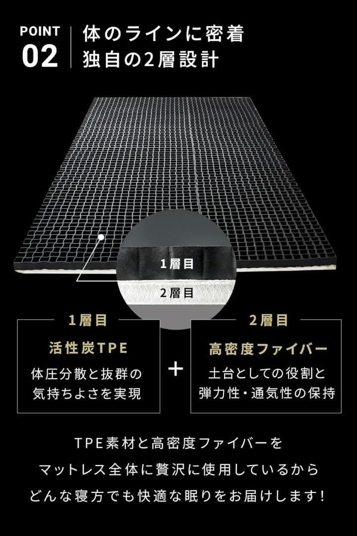 ヒツジのいらないマットレス セミダブル カバー・収納袋・箱付き 丸洗い可