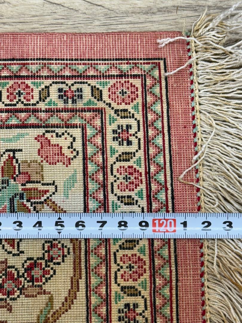 専用 マラゲ産 シルク ペルシャ絨毯 122✖️79cm け東7-1217の通販