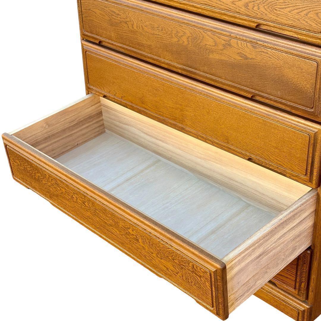 三連休セール】起立木工 ハイチェスト 7段 国産 ナラ材 鍵付き