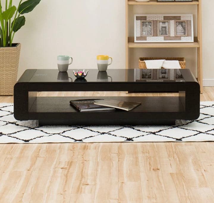 ニトリ 格安☆ センターテーブル ベルネ F BK ブラック ガラステーブル