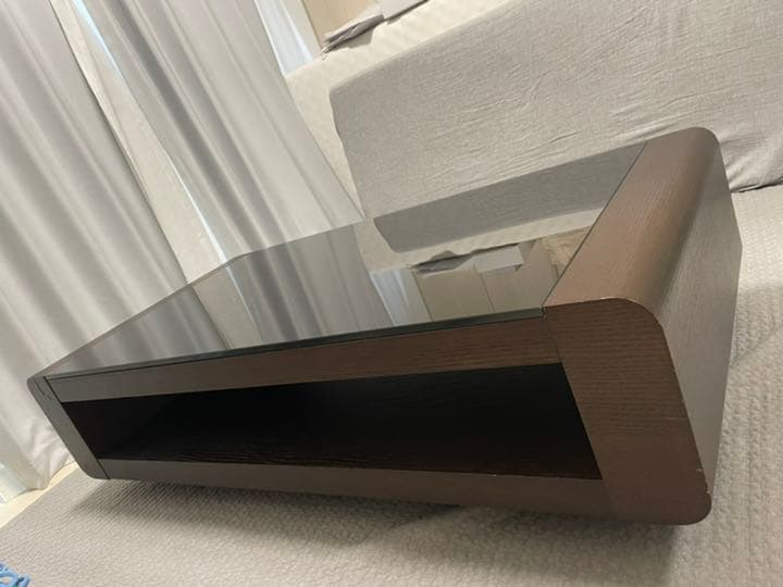 ニトリ 格安☆ センターテーブル ベルネ F BK ブラック ガラステーブル