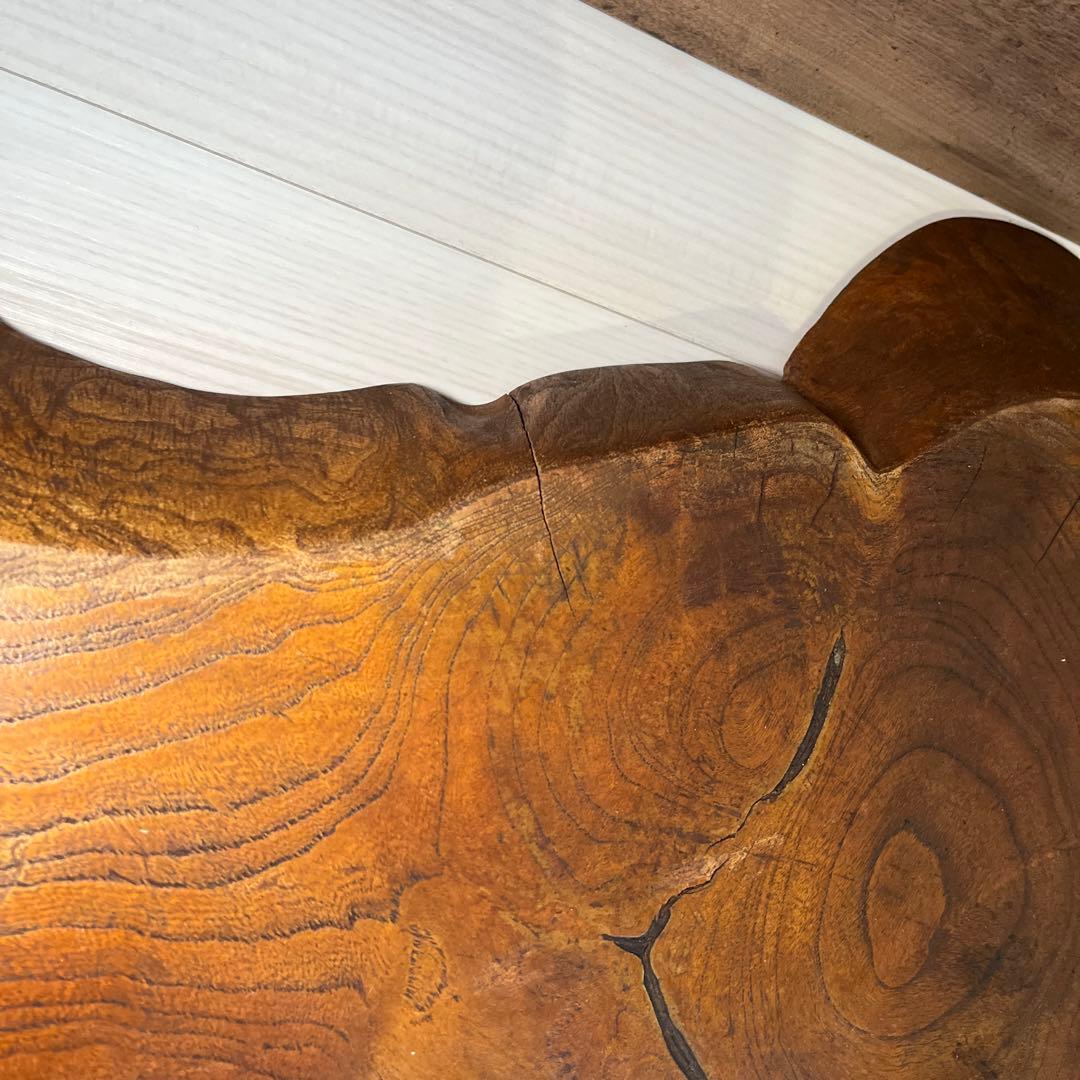 一枚板　テーブル　ヴィンテージ　蚤の市　昭和レトロ　古道具