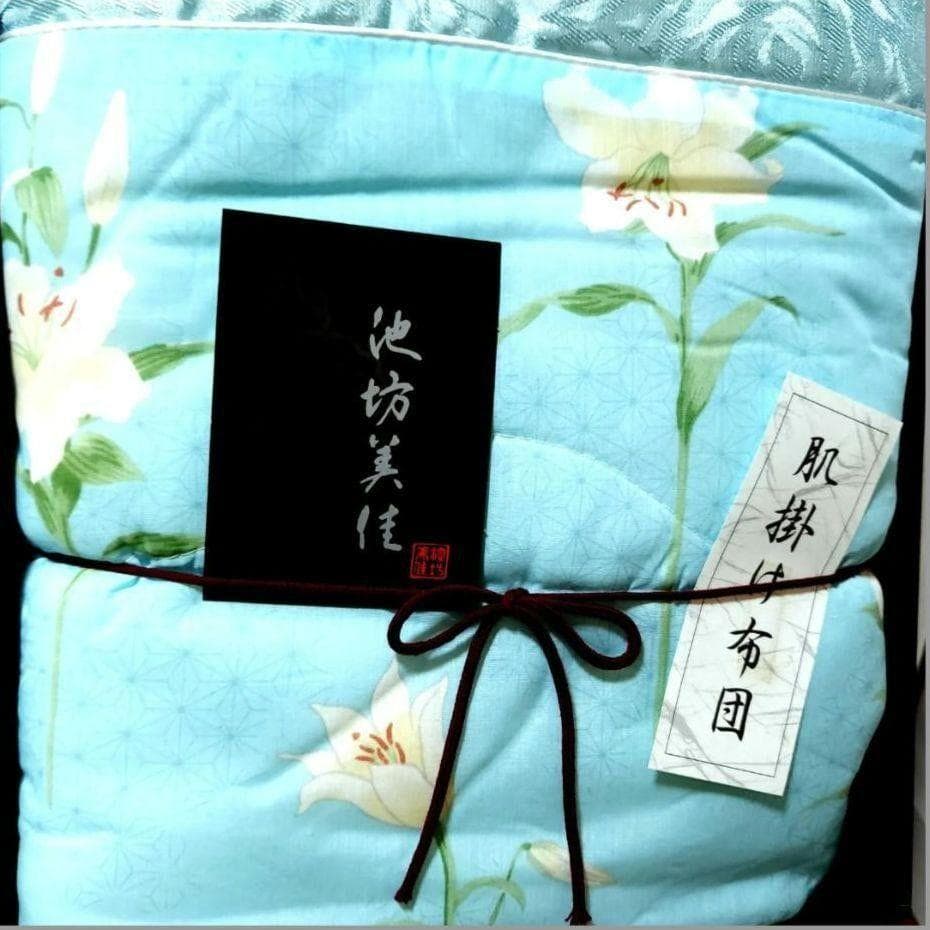 【新品 レトロ 花刺繍 2色2枚セット】池坊美佳 肌掛け布団 シングル 掛布団