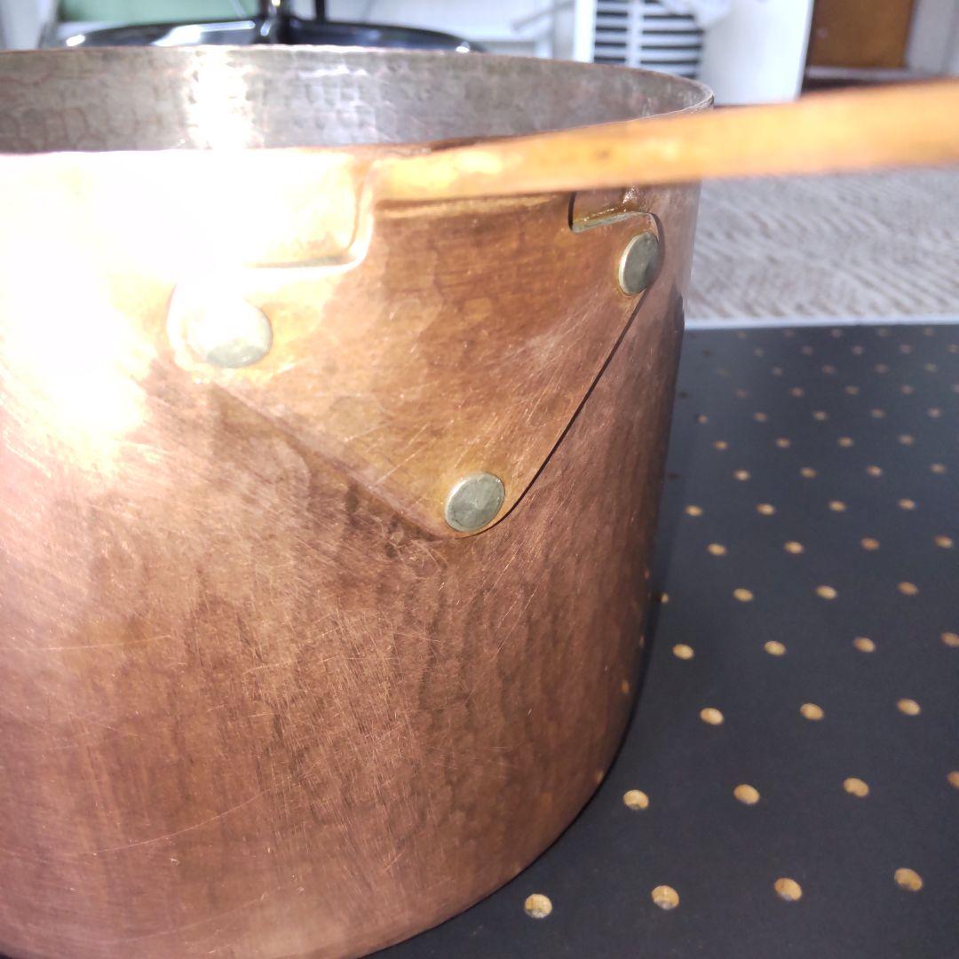 銅製 片手鍋 蓋付き 親子三代18cm 重さ 1,78kg