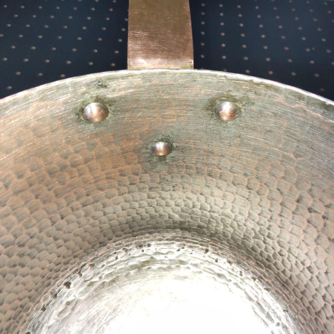 銅製 片手鍋 蓋付き 親子三代18cm 重さ 1,78kg